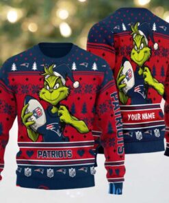 New England Patriots Grinch With Ball NFL Ugly Christmas Sweater