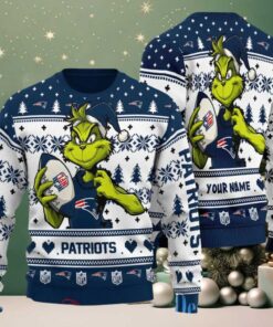 New England Patriots Grinch With Ball NFL Ugly Christmas Sweaters New England Patriots Grinch With Ball NFL Ugly Christmas Sweaters