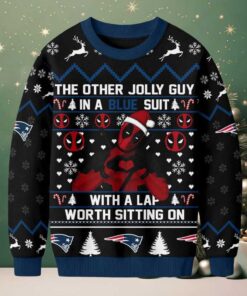 New England Patriots Official NFL Deadpool Christmas Ugly Sweater NY
