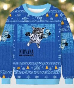 Nirvana Band Cat Christmas Ugly Sweatshirt