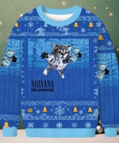 Nirvana Band Cat Christmas Ugly Sweatshirt