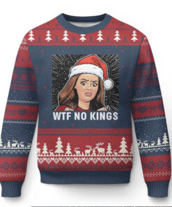 No Kings Ugly Christmas Sweater Funny Doll Face Meme Xmas