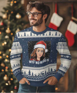 No Kings Ugly Christmas Sweater Funny Doll Face Meme Xmas