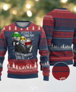Obama MLK Malcolm X Ugly Christmas Sweater Dreams Come True