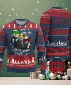 Obama MLK Malcolm X Ugly Christmas Sweater Dreams Come True