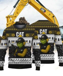 Official Caterpillar × Grinch Ugly Christmas Sweater