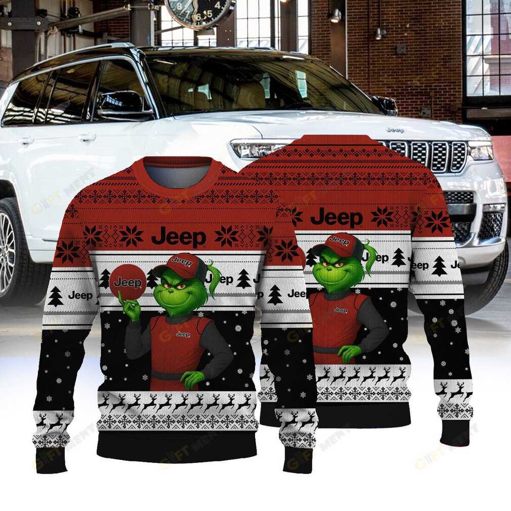 Official Jeep Grinch Ugly Christmas Sweater lifestyle image