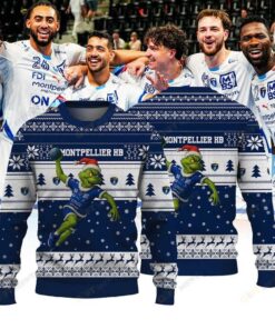 Official Montpellier HB × Grinch Handball Ugly Christmas Sweater