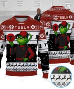 Official Testla × Grinch Ugly Christmas Sweater