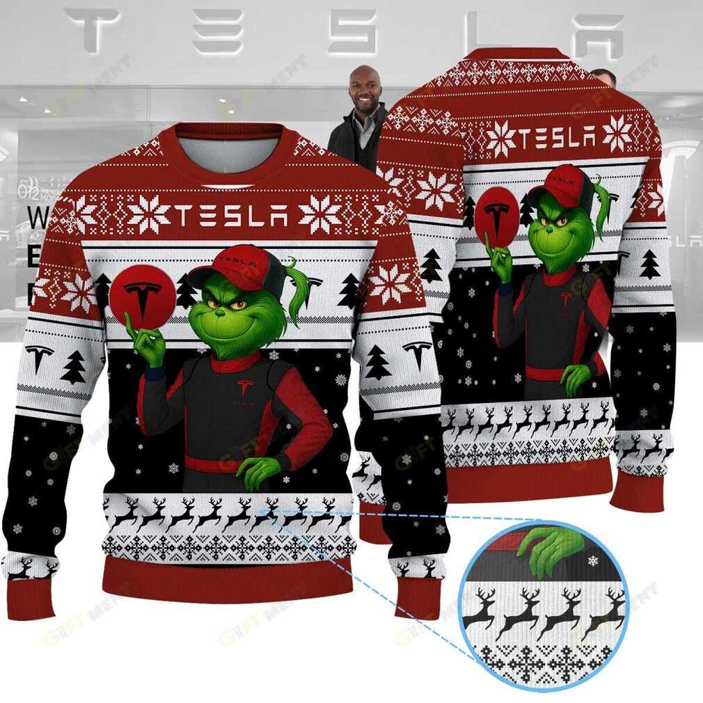 Official Testla × Grinch Ugly Christmas Sweater Official Testla × Grinch Ugly Christmas Sweater