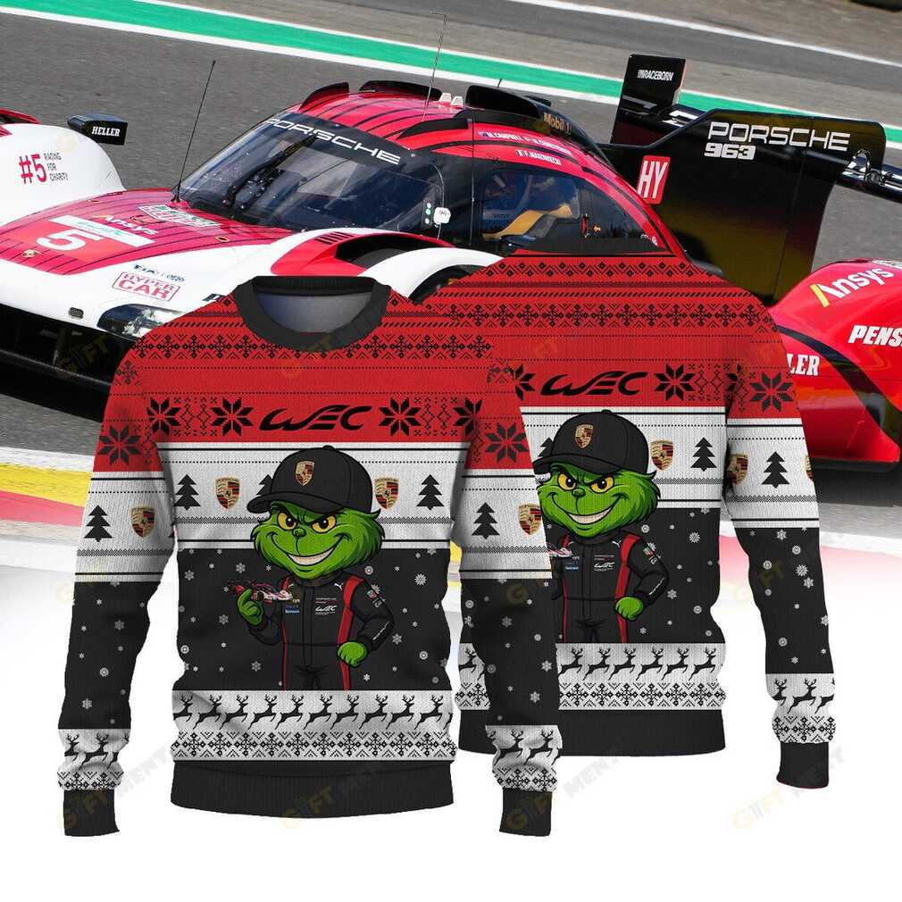 PORSCHE PENSKE MOTORSPORT FIAWEC × Grinch Ugly Christmas Sweater PORSCHE PENSKE MOTORSPORT FIAWEC × Grinch Ugly Christmas Sweater
