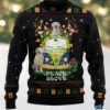 Pomeranian Dog Bring Xmas Tree Ugly Sweater Black Pomeranian Dog Bring Xmas Tree Ugly Sweater Black