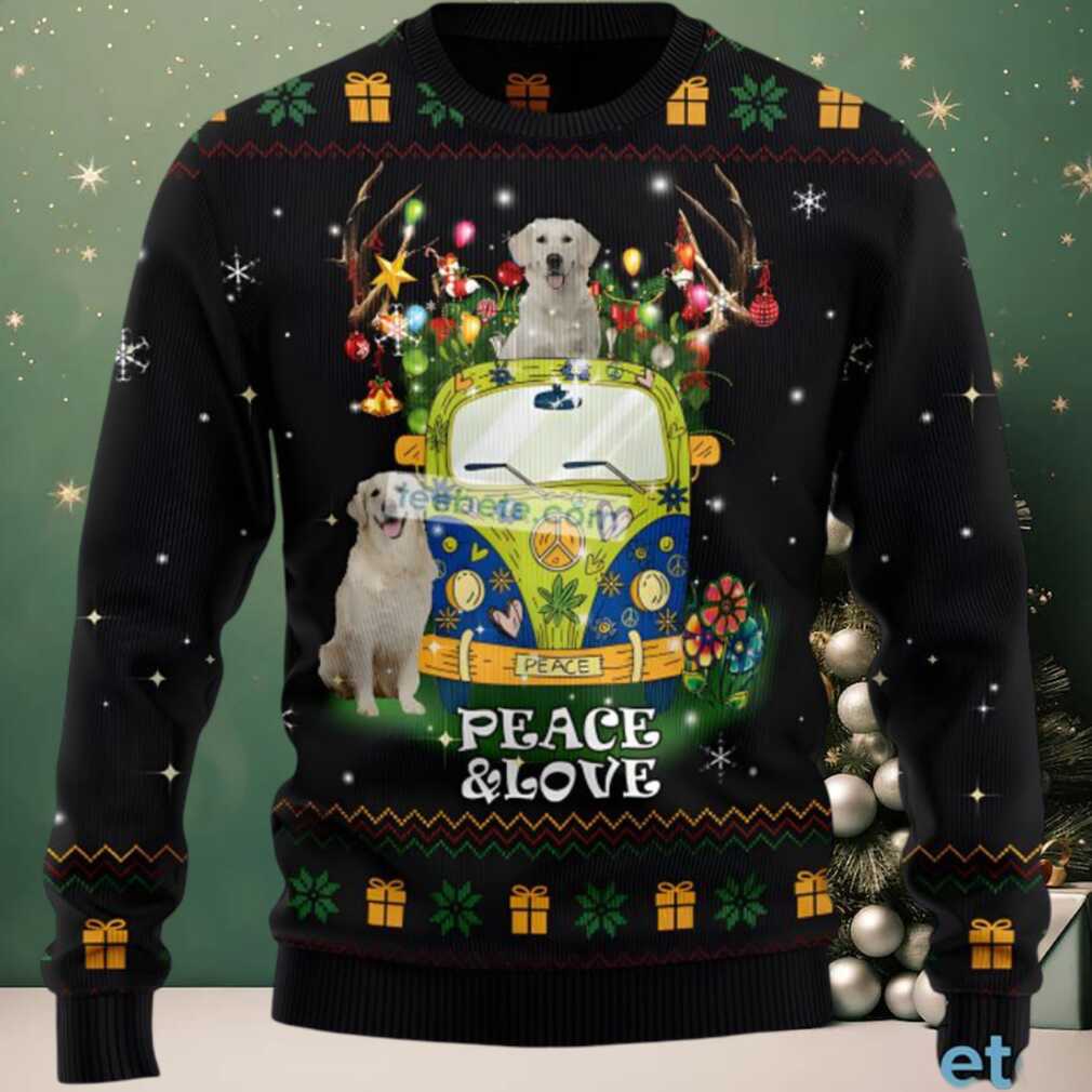 Peace Love Golden Retriever Dog Mom Ugly Sweater Black, hoodie, sweater, long sleeve and tank top Peace Love Golden Retriever Dog Mom Ugly Sweater Black