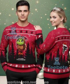 Personalized Atlanta Falcons Grinch Turkey Ugly Christmas Sweater Red Vintage