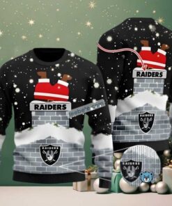 Personalized Las Vegas Raiders Santa Claus Funny Ugly Xmas Sweaters Black Grey Personalized Las Vegas Raiders Santa Claus Funny Ugly Xmas Sweaters Black Grey