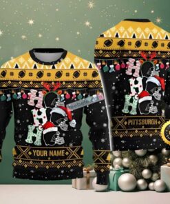 Personalized Pittsburgh Steelers Mickey Hohoho Ugly Christmas Sweater Adults Black, hoodie, sweater, long sleeve and tank top Personalized Pittsburgh Steelers Mickey Hohoho Ugly Christmas Sweater Adults Black