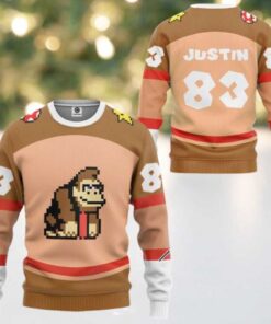 Personalized Pixel Donkey Kong Ugly Christmas Sweater