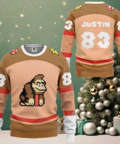 Personalized Pixel Donkey Kong Ugly Christmas Sweater
