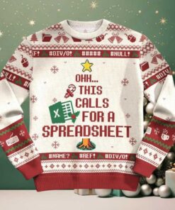 Personalized This Calls For A Spreadsheet Teacher Ugly Fluffy Christmas Sweater Personalized This Calls For A Spreadsheet Teacher Ugly Fluffy Christmas Sweater