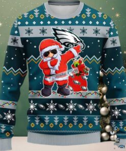 Philadelphia Eagles Dabbing Santa Claus Ugly Sweaters For Christmas Blue Mens, hoodie, sweater, long sleeve and tank top Philadelphia Eagles Dabbing Santa Claus Ugly Sweaters For Christmas Blue Mens