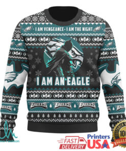 Philadelphia Eagles I Am Vengeance Batman Ugly Christmas Sweater