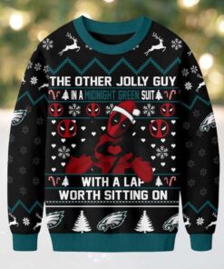 Philadelphia Eagles Official NFL Deadpool Christmas Ugly Sweater NY