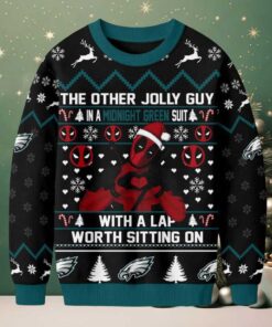 Philadelphia Eagles Official NFL Deadpool Christmas Ugly Sweater NY