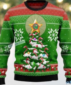Pine Tree Light Up Green Flamingo Ugly Christmas Sweater