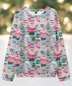Pink Christmas Teacher Ugly Knit Sweatshirt