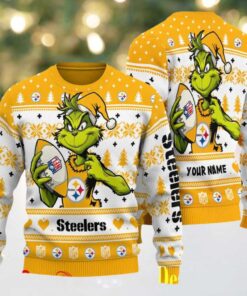 Pittsburgh Steelers Grinch With Ball NFL Ugly Christmas Sweater