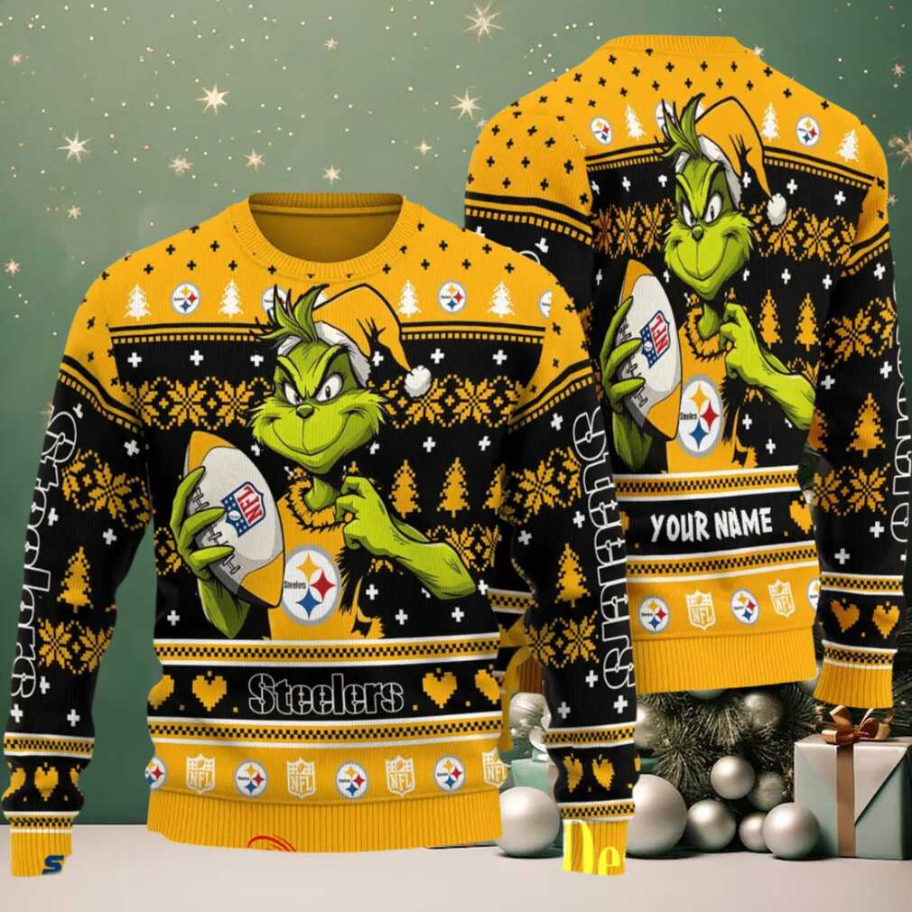 Pittsburgh Steelers Grinch With Ball NFL Ugly Christmas Sweaters Pittsburgh Steelers Grinch With Ball NFL Ugly Christmas Sweaters