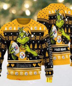 Pittsburgh Steelers Grinch With Ball NFL Ugly Christmas Sweaters