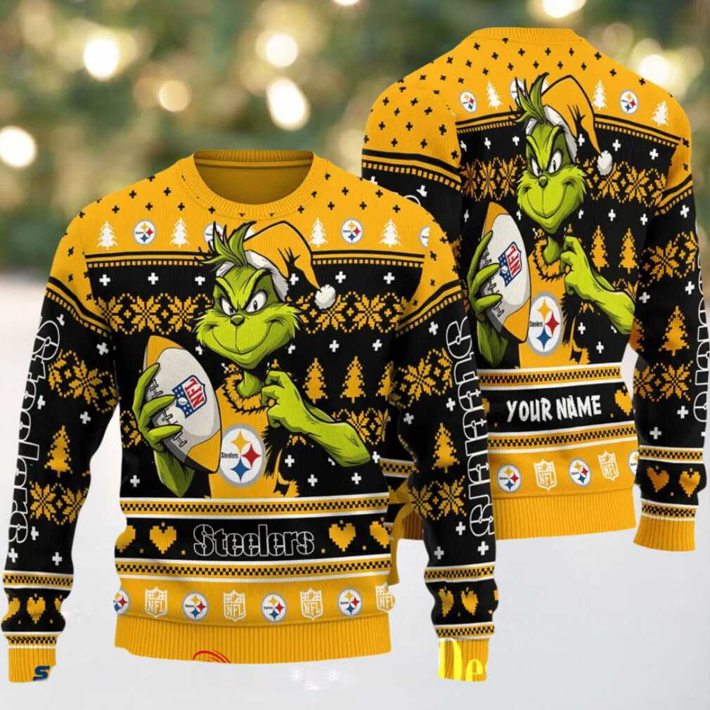 Pittsburgh Steelers Grinch With Ball NFL Ugly Christmas Sweaters Pittsburgh Steelers Grinch With Ball NFL Ugly Christmas Sweaters