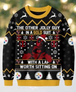 Pittsburgh Steelers Official NFL Deadpool Christmas Ugly Sweater NY