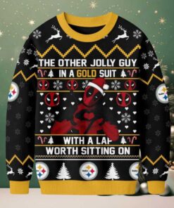 Pittsburgh Steelers Official NFL Deadpool Christmas Ugly Sweater NY