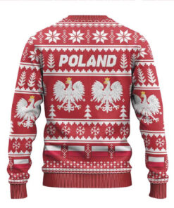 Poland Christmas Ugly Christmas Sweater Emblem With Flag Style