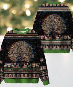 Psychedelic Tree Of Life Ugly Christmas Knit Sweatshirt