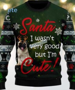 Pugdog Im Cute Dog Face Ugly Sweater Green Funny