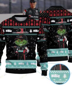 Rahal Letterman Lanigan Racing Takuma Sato IndyCar × Grinch Ugly Christmas Sweater