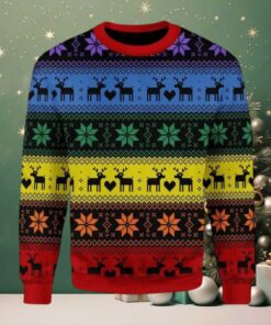 Rainbow Deer LGBT Ugly Christmas Sweater 2025