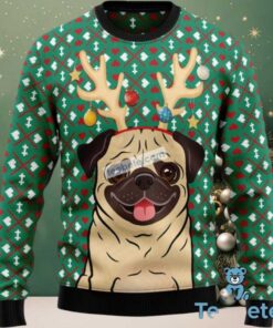Reindeer Pug Dog Dad Mom Ugly Christmas Sweater Most, hoodie, sweater, long sleeve and tank top Reindeer Pug Dog Dad Mom Ugly Christmas Sweater Most