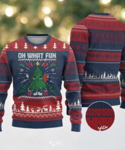 Retro Boujee Xmas Tree Ugly Christmas Sweater Oh What Fun Retro Boujee Xmas Tree Ugly Christmas Sweater Oh What Fun