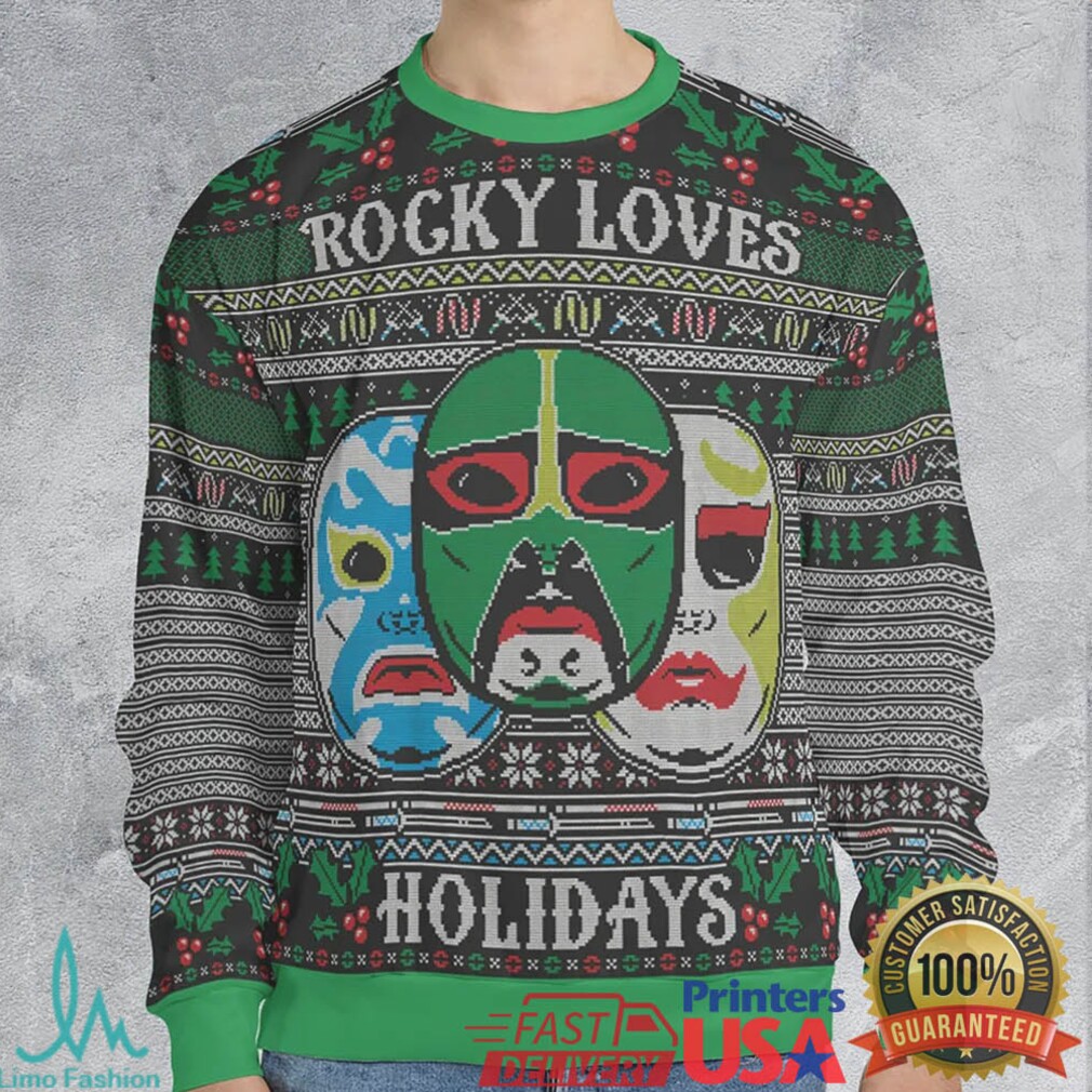 Rocky Loves Holidays Ugly Christmas Sweatshirt Rocky Loves Holidays Ugly Christmas Sweatshirt