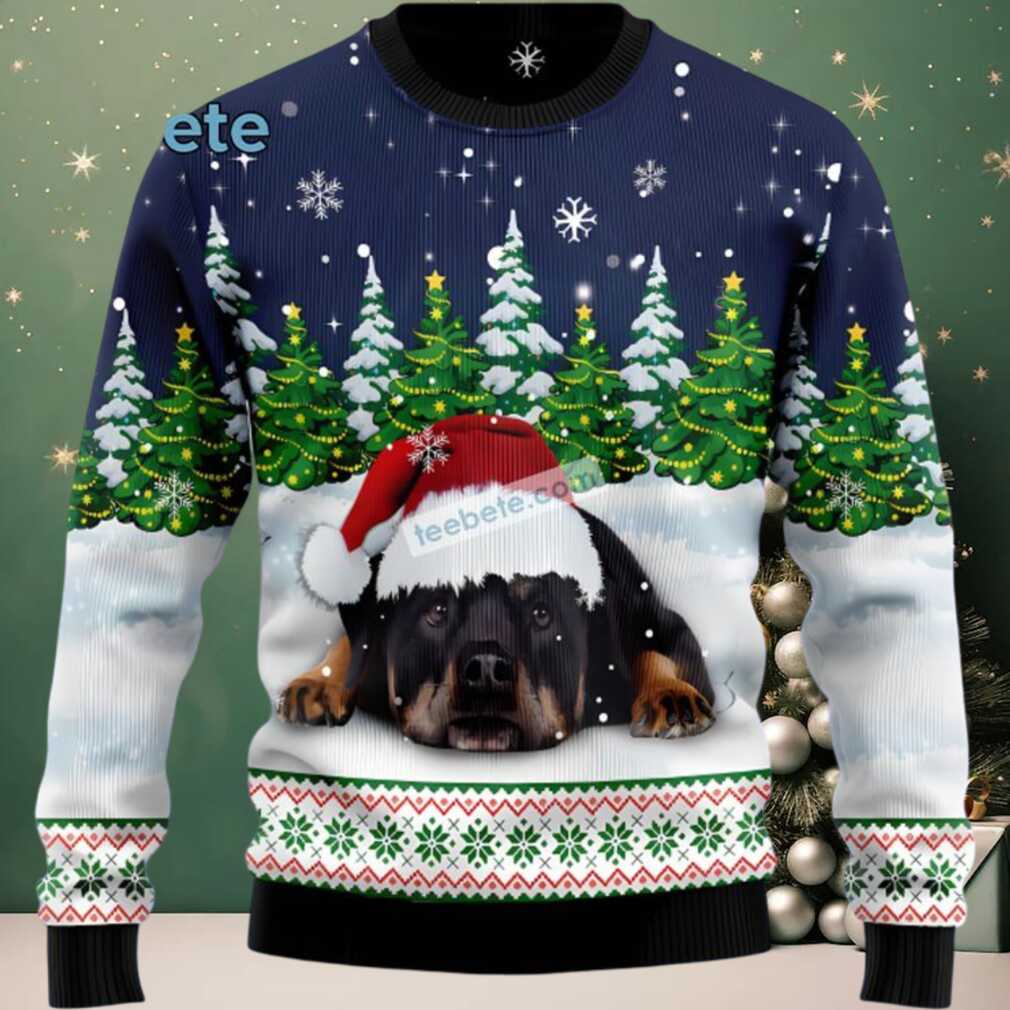 Rottweiler Dog Face Ugly Christmas Sweater Ladies Blue White, hoodie, sweater, long sleeve and tank top Rottweiler Dog Face Ugly Christmas Sweater Ladies Blue White detail