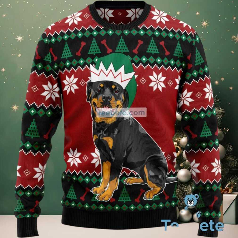 Rottweiler Dog Face Ugly Christmas Sweaters Best, hoodie, sweater, long sleeve and tank top Rottweiler Dog Face Ugly Christmas Sweaters Best - Back View