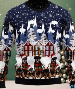Rottweiler Dog Family Ugly Sweater Party Blue, hoodie, sweater, long sleeve and tank top Rottweiler Dog Family Ugly Sweater Party Blue