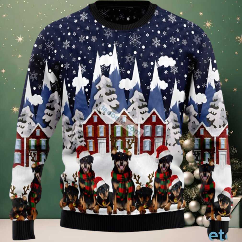 Rottweiler Dog Family Ugly Sweater Party Blue, hoodie, sweater, long sleeve and tank top Rottweiler Dog Family Ugly Sweater Party Blue