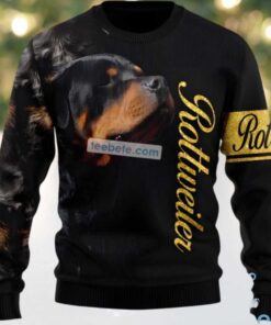 Rottweiler Face Dog Mom Ugly Christmas Sweater Black Cheap