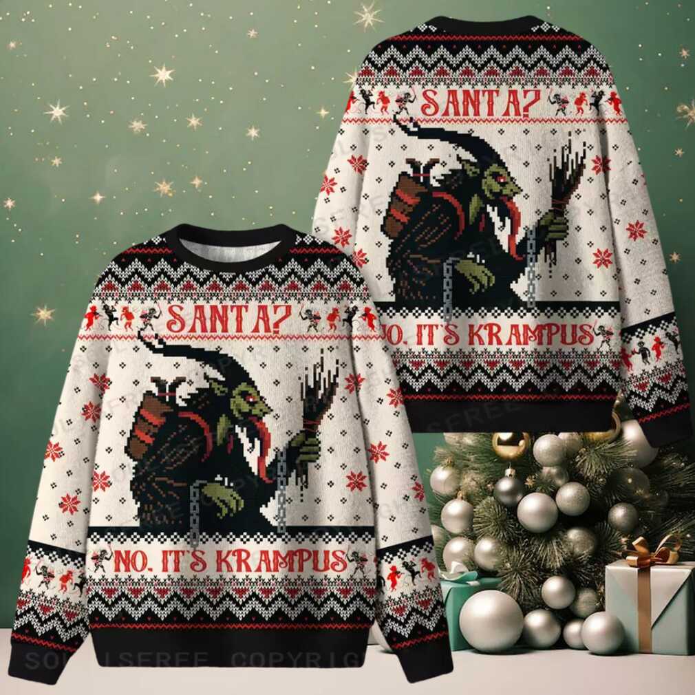 SANTA NO IT’S KAMPUS Ugly Christmas Knit Sweatshirt SANTA NO IT’S KAMPUS Ugly Christmas Knit Sweatshirt
