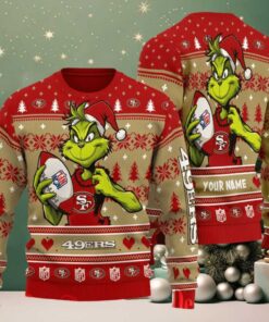 San Francisco 49ers Grinch With Balls NFL Ugly Christmas Sweater San Francisco 49ers Grinch With Balls NFL Ugly Christmas Sweater